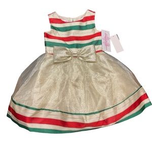 Bonnie Jean Toddler Girls Sleeveless Jacquard Striped Party Dress
